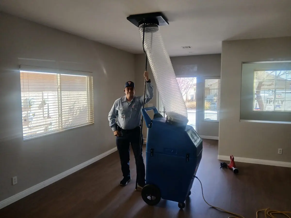 Professional Dryer Vent Cleaning work inside a Manor home